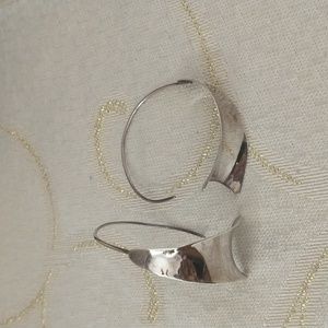 Sterling Silver Circle Threader Hoop Earrings